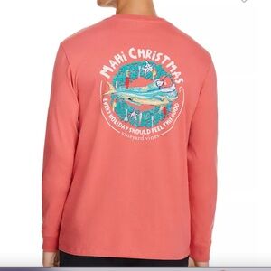 Vineyard Vines Christmas Mahi Crewneck Long Sleeve Tee (L)